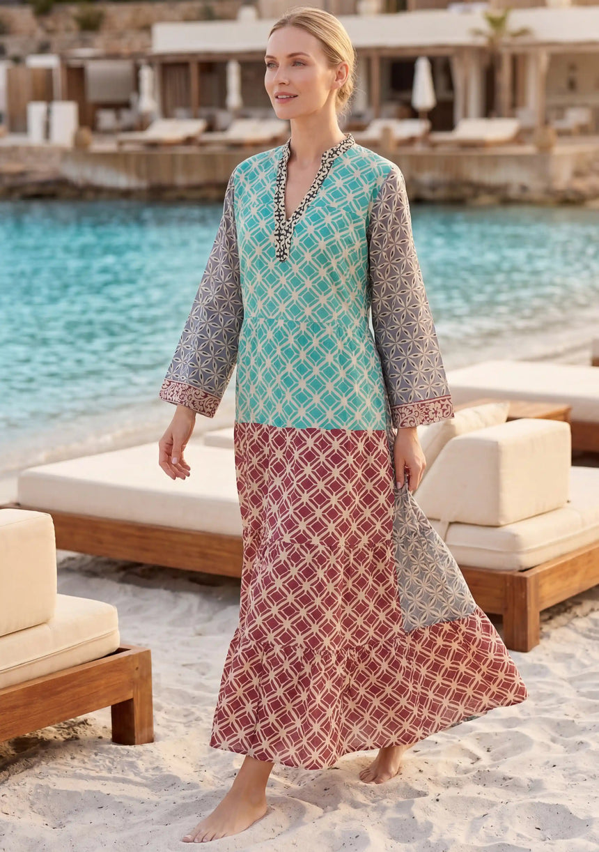 Vestido largo de algodón para mujer - Aashvi