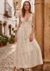 Vestido largo de algodón sin mangas para mujer - Anika