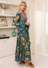 ibBan Hand Embroidered Cotton High-Low Maxi Dress - Zayba