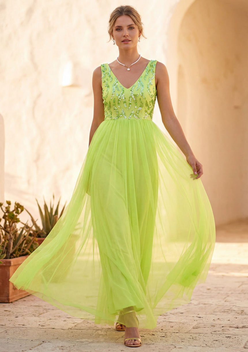Women's Georgette Maxi Dress - Bridal
