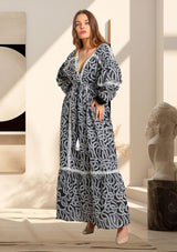 ibBan Vestido maxi de mujer Hazal | Artesanal | Talla única