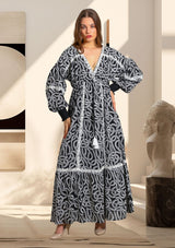 ibBan Vestido maxi de mujer Hazal | Artesanal | Talla única