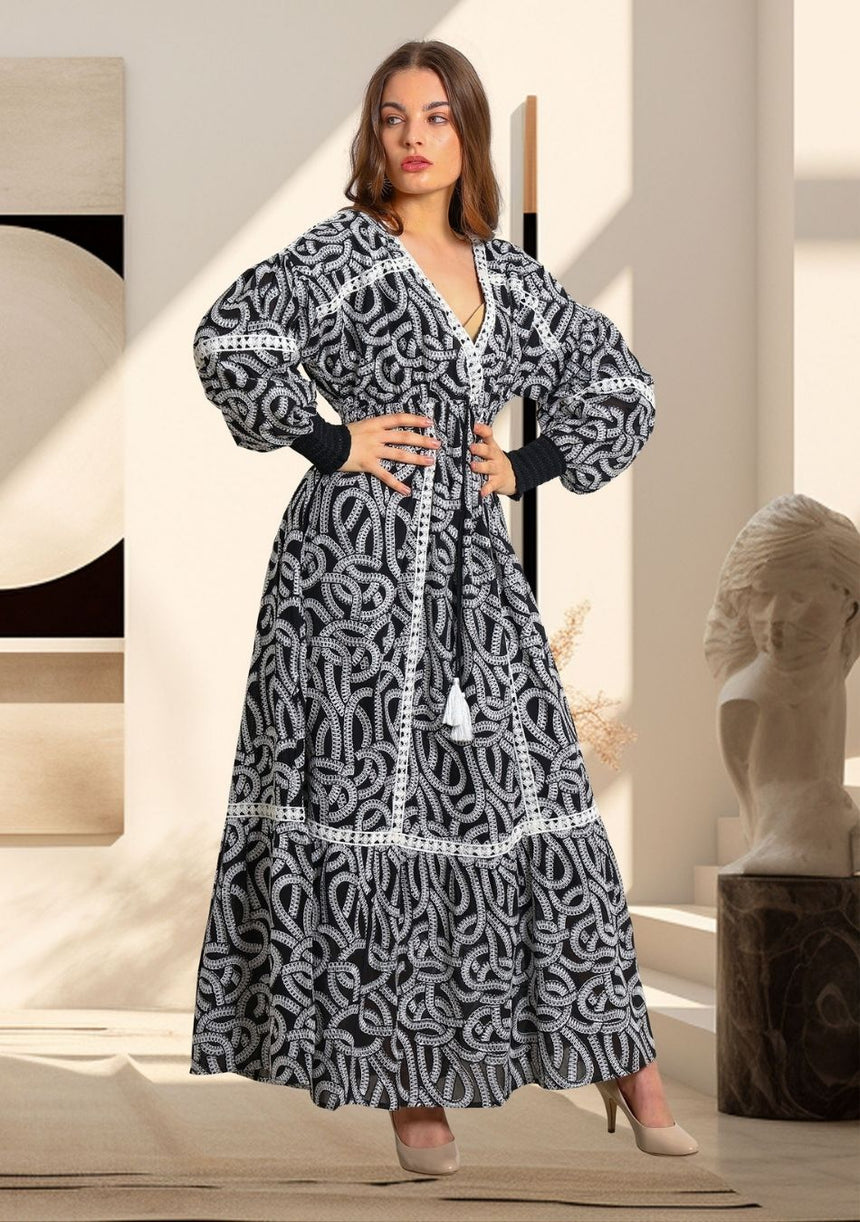 ibBan Vestido maxi de mujer Hazal | Artesanal | Talla única
