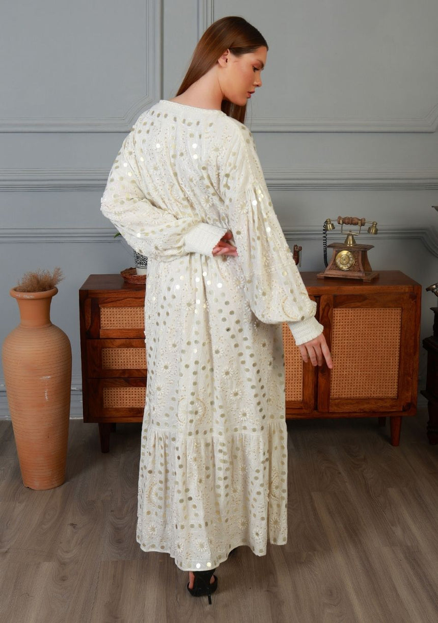 ibBan Vestido Largo Nuria para Mujer | Georgette | Artesanal | Talla Única
