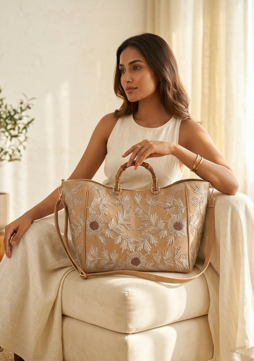 Bolso de lona bordado para mujer - Areeba