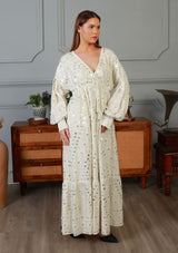 ibBan Vestido Largo Nuria para Mujer | Georgette | Artesanal | Talla Única