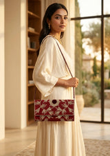 Women's Embroidered Canvas Wallat - Areeba