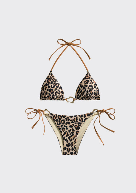 Conjunto de bikini estampado para mujer con tirantes ajustables - Denna