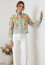 Women's Artisan Hand Embroidery Canvas Jacket - Meliah