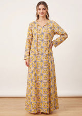 Vestido largo de algodón para mujer - Revina