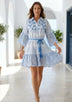 Women's Hand Embroidered Cotton Mini Dress V-Neck - Mila