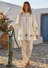 Premium Embroidered Cotton Tunic | Women's Designer Tunic by ibBan - Emet