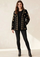 Women's Heavy Embroidered Winter Coat | Luxury Designer Outerwear | ibBan - Alesta