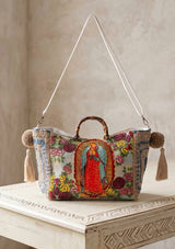 Bolso de mano de lona bordado para mujer - Sia
