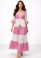 Vestido largo de algodón para mujer - Revaya