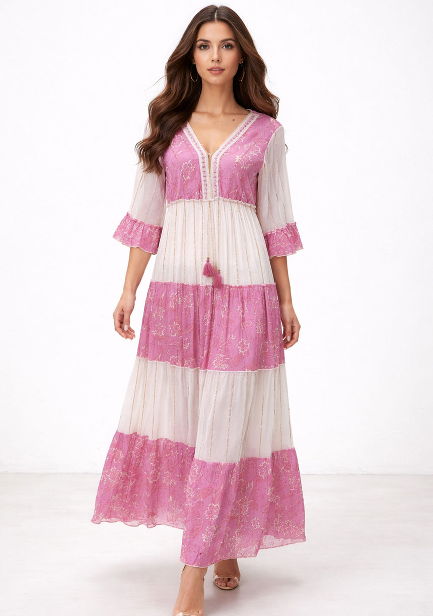 Vestido largo de algodón para mujer - Revaya