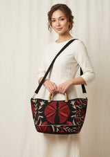 Bolso de mano de lona bordado para mujer - Mona