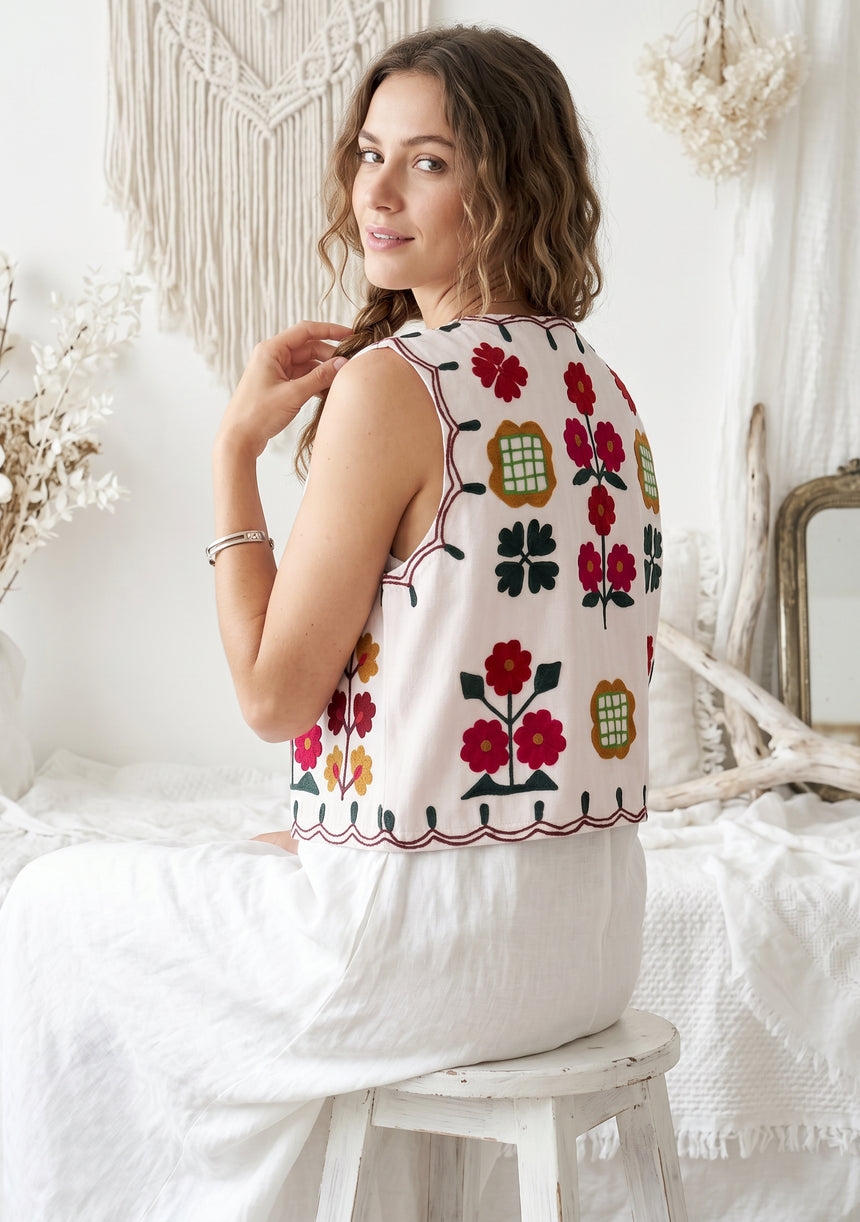 Women's Outing wear Open Front Round Neck Gilet - Zara