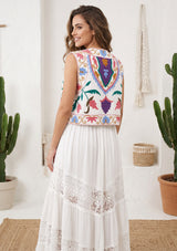 Women's Outing wear Open Front Round Neck Gilet - Ziva
