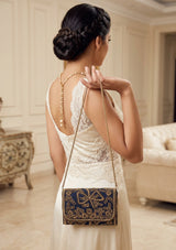 Women's Embroidered Vintage Royal  Clutch Bag - Waren