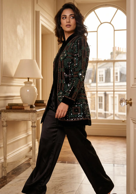 ibBan Women's Hand Embroidered Short Coat - Anum