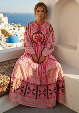 ibBan Pink Embroidered Cotton Maxi Dress | Women's Bohemian Resort Wear-Orla