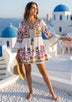 ibBan Hand Embroidered 100% Cotton Short Dress  - Lidia