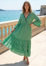 ibBan Printed Cotton Maxi Dress | Women's Polka Dot Summer Dress - Polka Dress