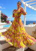 ibBan Printed Cotton Georgette Maxi Dress | Women's Summer Long Dress -Romilly