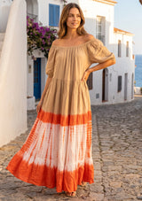 ibBan Tie-Dye Rayon Maxi Dress for Women - Rizka