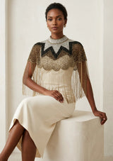 ibBan Hand Beaded Embroidered Party Cape | Luxury Women's Evening Cape - Liza