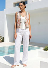 ibBan Hand Embroidered Women's Vest | Luxury Boho Embroidered Waistcoat - Lomi