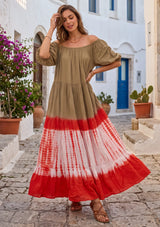 ibBan Tie-Dye Rayon Maxi Dress for Women - Rizka