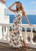 ibBan Sleeveless Printed Cotton Maxi Dress | Summer Collection -Suki