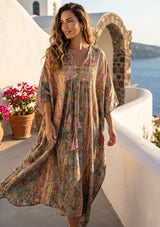 ibBan Premium Lurex Kaftan Dress with Hand Embroidery -Kamla Kaftan