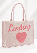 Women's Embroidered Canvas Tote Bag - Lindsey