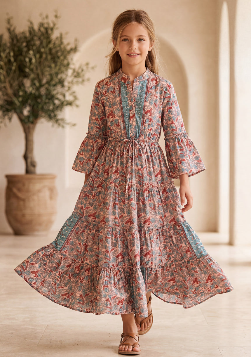 Camisola de algodón para niñas, cuello redondo - Urfi