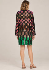 ibBan Women’s Net Long Jacket with Hand Embroidered - Gracie