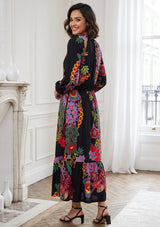 ibBan Women’s Black Multicolor Printed  Long Tunic - Asrar