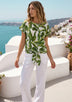 ibBan Tropical Print Cotton Short Tunic | Women's Summer Resort Wear - Neva