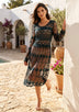 ibBan Premium Cotton Kureshia Dress for Women | Elegant Embroidered Midi Dress - Kureshia dress