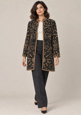 ibBan Women’s Black  Jacket with Hand Embroidered - Elowen