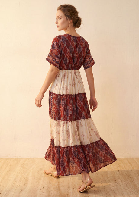 Vestido largo de algodón para mujer - Revaya