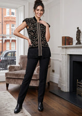 bBan Women's Hand Embroidered Vest Coat -Asleen