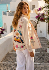 Premium Cotton  Fabric with Hand Embroidery Shirt Collar Neck- Gypsy