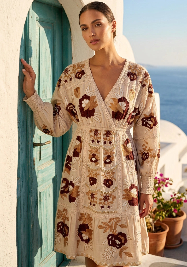 ibBan Hand Embroidered Short Dress | Luxury Dress - Gypsy Short Dress