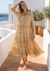 ibBan Printed Cotton Collar Dress with Hand Embroidery - Greeta