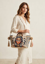 Bolso de lona bordado para mujer - Lea