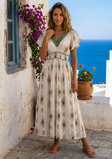Vestido largo de algodón para mujer - Nia