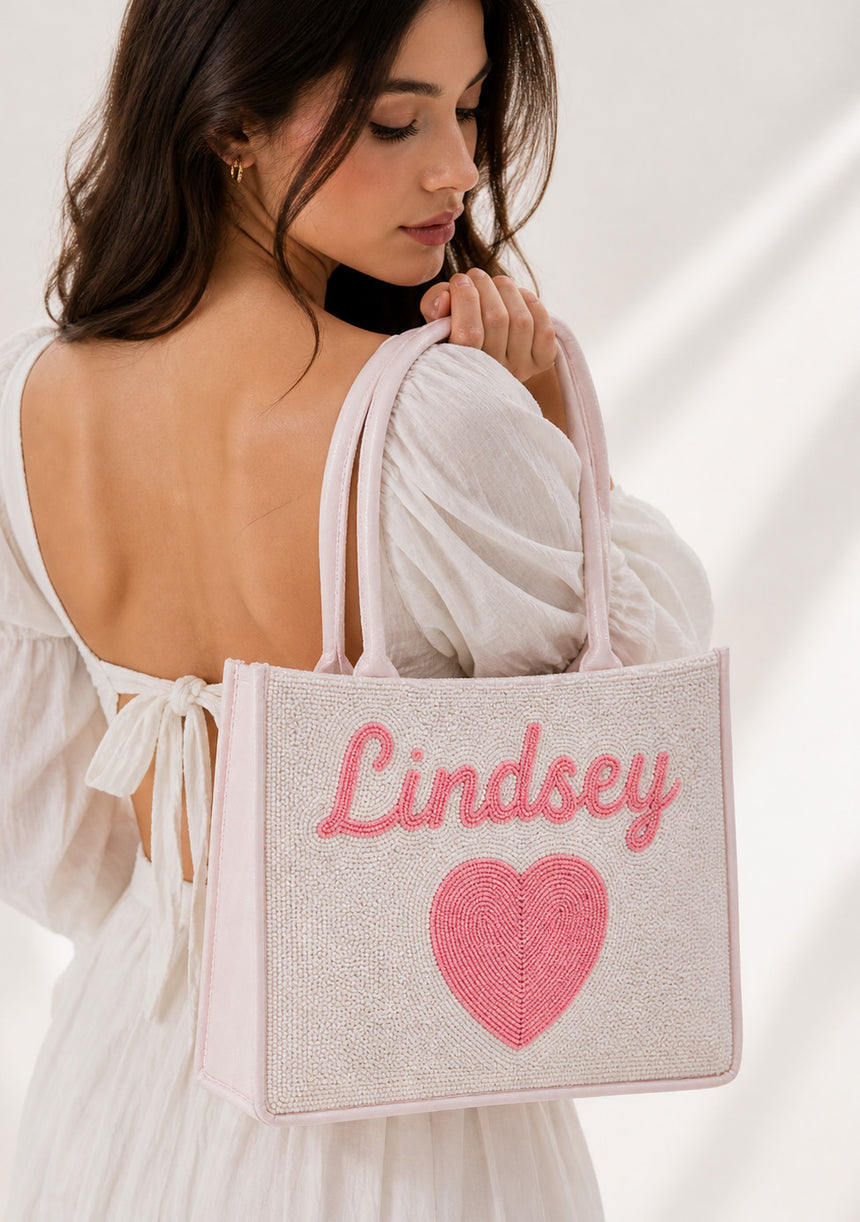 Women's Embroidered Canvas Tote Bag - Lindsey